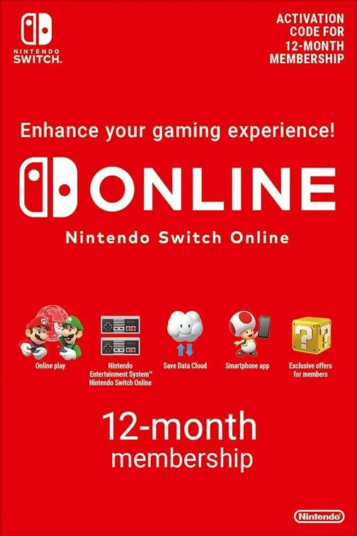 Nintendo Switch Online 12 Months UK and EU